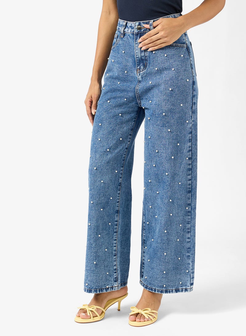 جينجر جينز مستقيم مزين بالكريستال - Image 1