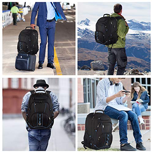 JCDOBEST Laptop Backpack, Blue, 55L Capacity, TSA Approved, Multipurpose, Convenient USB Port, Comfortable Back Design, Durable Polyester Fabric - Image 5
