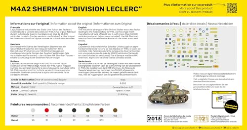 Heller M4A2 Sherman 'Division Leclerc' Vehicle Model Building Kit - Image 4