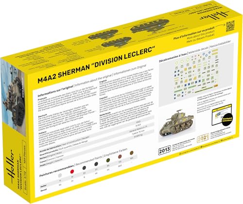 Heller M4A2 Sherman 'Division Leclerc' Vehicle Model Building Kit - Image 2
