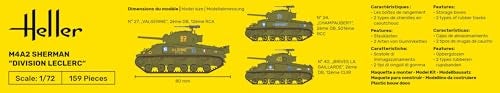 Heller M4A2 Sherman 'Division Leclerc' Vehicle Model Building Kit - Image 5