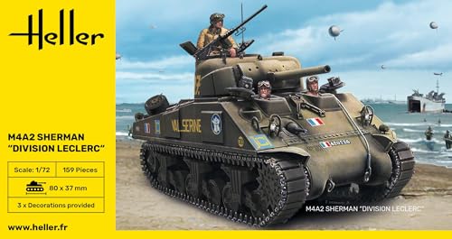 Heller M4A2 Sherman 'Division Leclerc' Vehicle Model Building Kit - Image 3