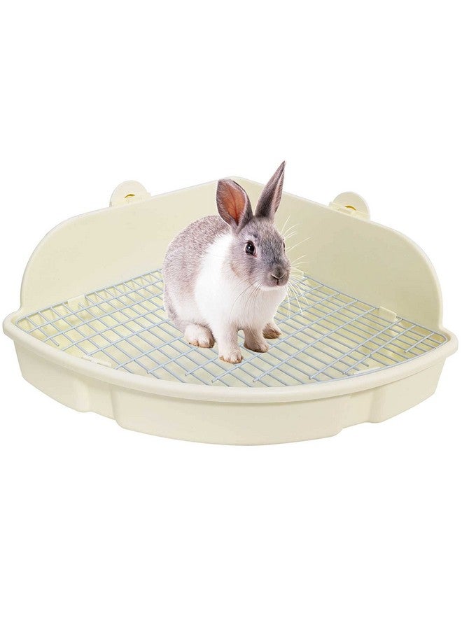 كاثسون صندوق قمامة كبير للأرانب من كاثسون، صندوق مرحاض زاوية للأرانب، صندوق تدريب على استخدام المرحاض، وعاء أكبر للحيوانات الأليفة، قفص للحيوانات الصغيرة، صندوق فراش المرحاض على شكل مروحة لخنازير غينيا البالغة، شنشيلة، فيريت، جاليسور - Image 1