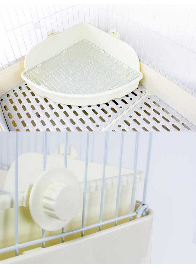 كاثسون صندوق قمامة كبير للأرانب من كاثسون، صندوق مرحاض زاوية للأرانب، صندوق تدريب على استخدام المرحاض، وعاء أكبر للحيوانات الأليفة، قفص للحيوانات الصغيرة، صندوق فراش المرحاض على شكل مروحة لخنازير غينيا البالغة، شنشيلة، فيريت، جاليسور - Image 5