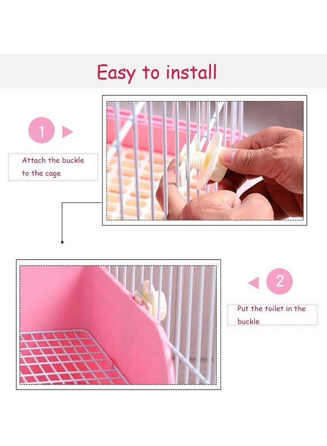 كاثسون صندوق قمامة كبير للأرانب من كاثسون، صندوق مرحاض زاوية للأرانب، صندوق تدريب على استخدام المرحاض، وعاء أكبر للحيوانات الأليفة، قفص للحيوانات الصغيرة، صندوق فراش المرحاض على شكل مروحة لخنازير غينيا البالغة، شنشيلة، فيريت، جاليسور - Image 3