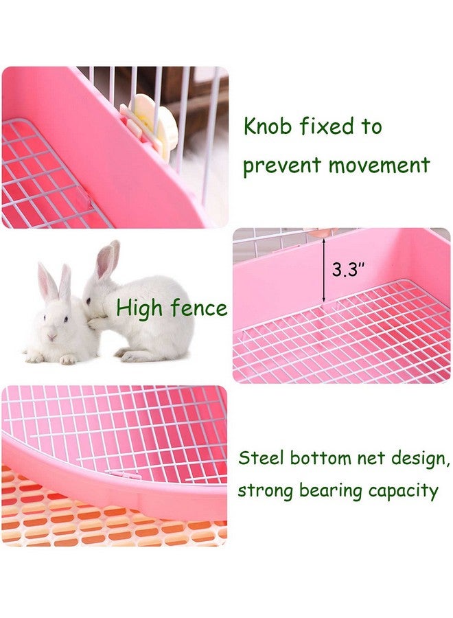 كاثسون صندوق قمامة كبير للأرانب من كاثسون، صندوق مرحاض زاوية للأرانب، صندوق تدريب على استخدام المرحاض، وعاء أكبر للحيوانات الأليفة، قفص للحيوانات الصغيرة، صندوق فراش المرحاض على شكل مروحة لخنازير غينيا البالغة، شنشيلة، فيريت، جاليسور - Image 4