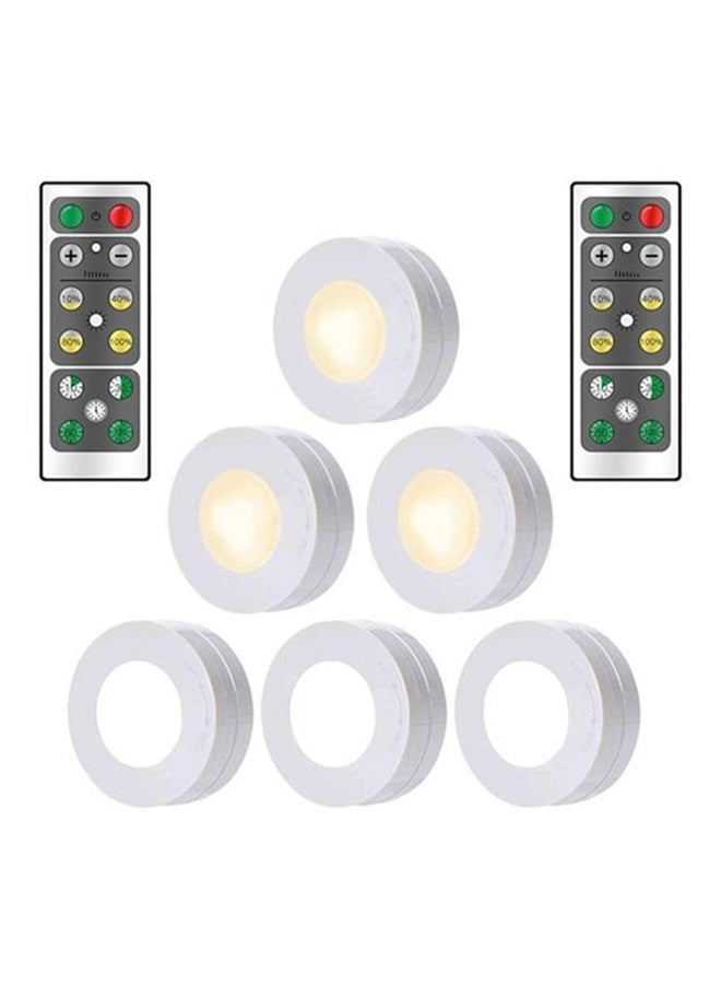 8-Piece Touch Sensor Light With Remote Control Set White 6 x 2cm - Image 1