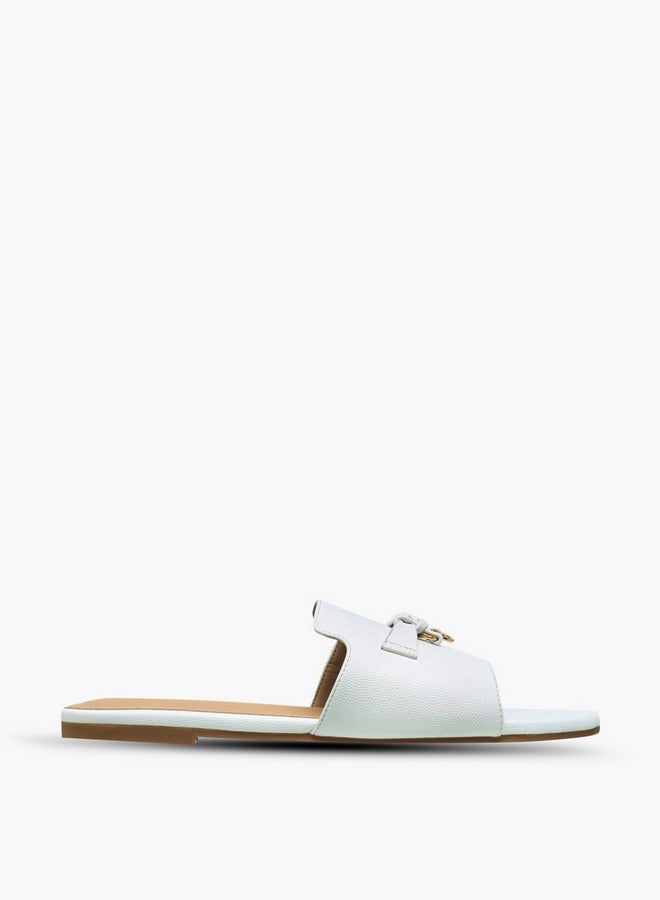 Flora Bella By Shoexpress Women Lock Accent Slip-On Sandals  - Image 3