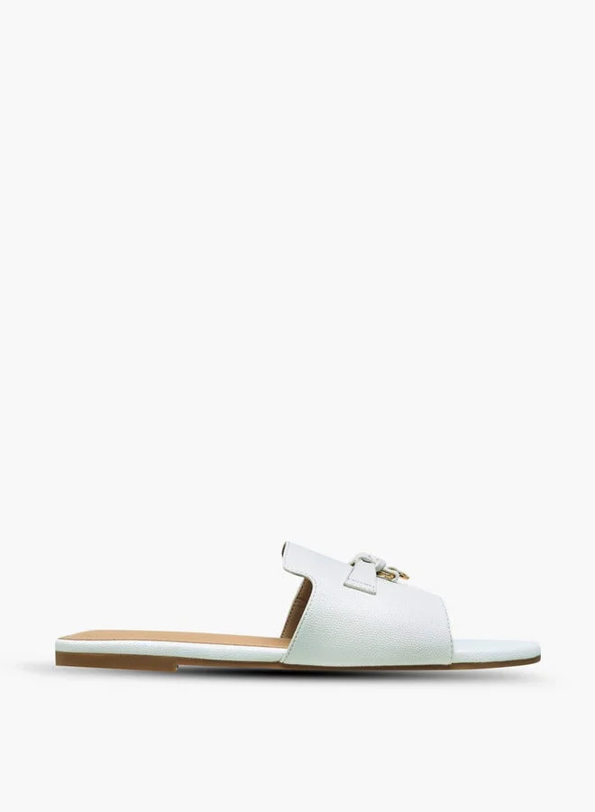Women Lock Accent Slip-On Sandals