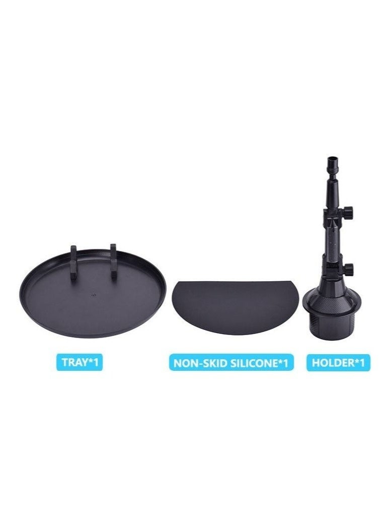 والالا صينية حامل أكواب، صينية حامل مشروبات للسيارة مع حامل هاتف، صينية سيارة قابلة للدوران 360 درجة قابلة للتعديل وقابلة للتمدد وغير قابلة للانزلاق لتناول الطعام، ملحقات منظم داخلي محمول للسيارة - Image 5