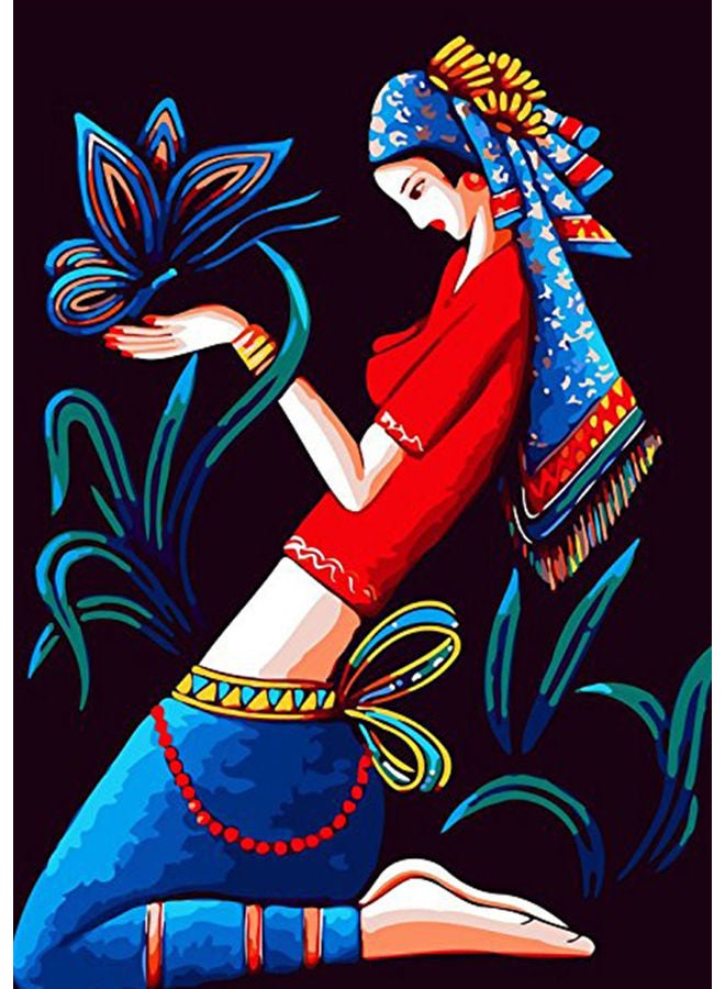 NIBEMINENT DIY Oil Painting On Canvas Craft Hand Painted Paint By Number Kit Multicolor 16x20inch - Image 1