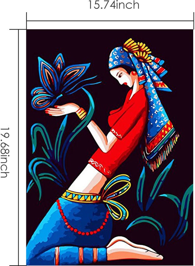 NIBEMINENT DIY Oil Painting On Canvas Craft Hand Painted Paint By Number Kit Multicolor 16x20inch - Image 4