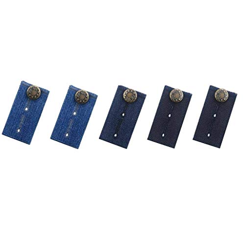 Johnson Smith Waistband Extenders by Johnson & Smith | Button Extender for Pants | Denim Material | Pack of 5 Shades | Premium Metal Buttons | 2 Button Holes | Button Extender for Jeans - Image 2