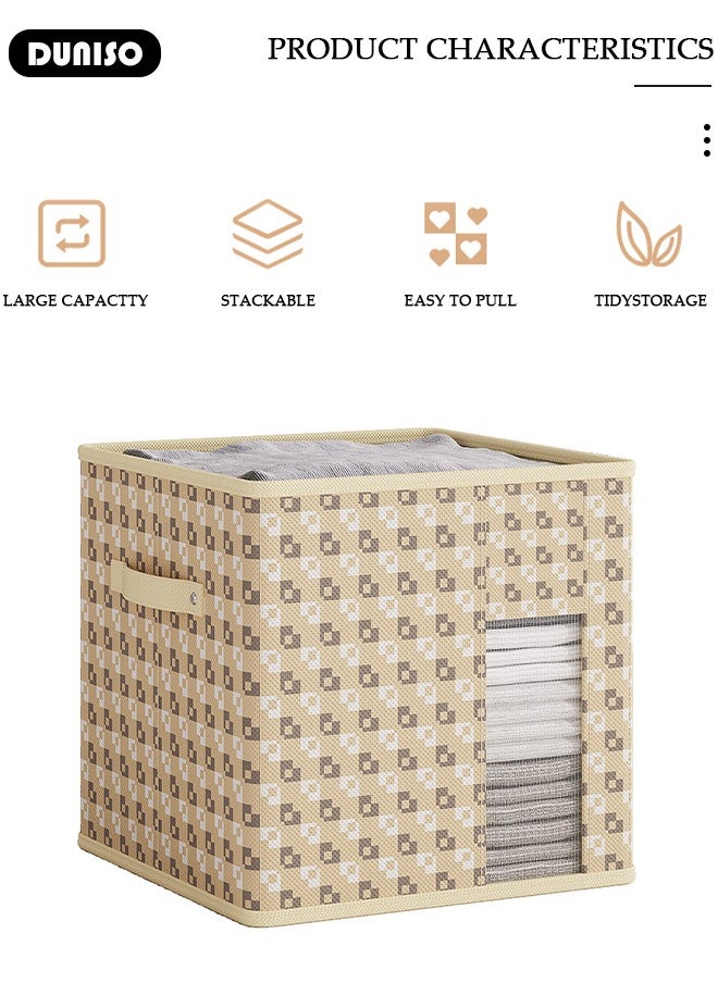 DUNISO - Foldable Clothes Storage Box,  Closet Storage Bins with Handles, Closet Shelf Organizer and Storage,Large Capacity Reinforced - Image 1