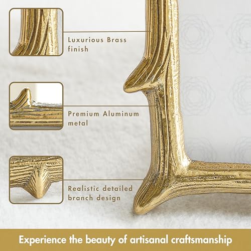 BEHOMA Golden Elegant Vintage Metal Twig Designer Rectangular Photo Frame Tabletop,Decorative Frames For Home Decor, Table Decor,Best Gift For Home Decor, Birthday, Anniversary (4X6 Inches) (Small) - Image 2
