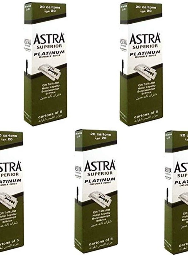 Astra 500 Astra Superior Premium Platinum Double Edge Safety Razor Blades 5 Pack 20 Count - Image 1