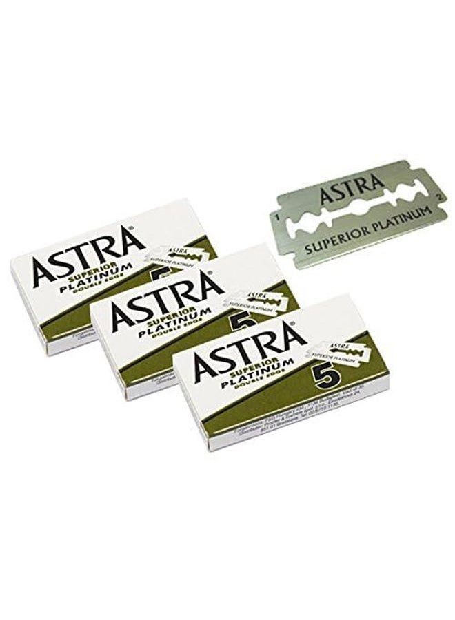 Astra 500 Astra Superior Premium Platinum Double Edge Safety Razor Blades 5 Pack 20 Count - Image 3