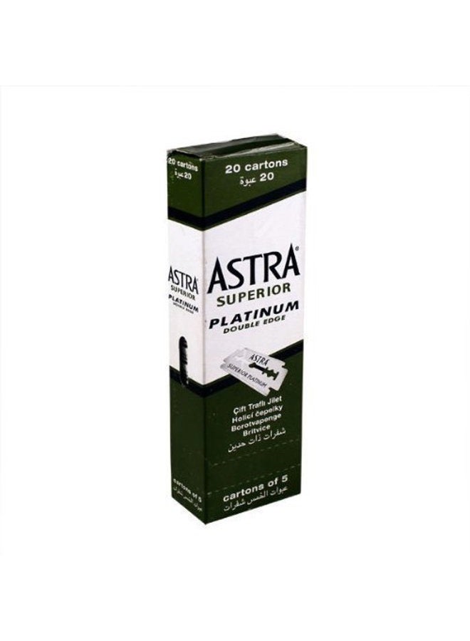 Astra 500 Astra Superior Premium Platinum Double Edge Safety Razor Blades 5 Pack 20 Count - Image 2