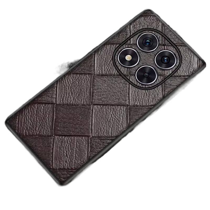غطاء واقي بملمس جلد لـ Redmi Note 14 Pro مع مقاوم للصدمات وحماية من السقوط مع مقاوم للصدمات مع مقاوم لبصمات الأصابع مع نسيج التمساح باللون Checkered باللون الأحمر - Image 1