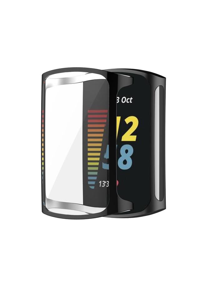 erorex For Fitbit Charge 6 / 5 Tpu Shell + Film Integrated Watch Protective Case(Black) - Image 1