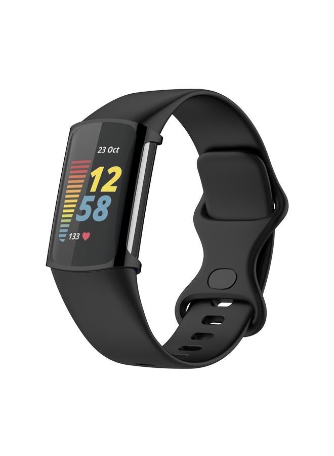 erorex For Fitbit Charge 6 / 5 Tpu Shell + Film Integrated Watch Protective Case(Black) - Image 5