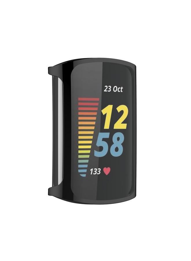 erorex For Fitbit Charge 6 / 5 Tpu Shell + Film Integrated Watch Protective Case(Black) - Image 2