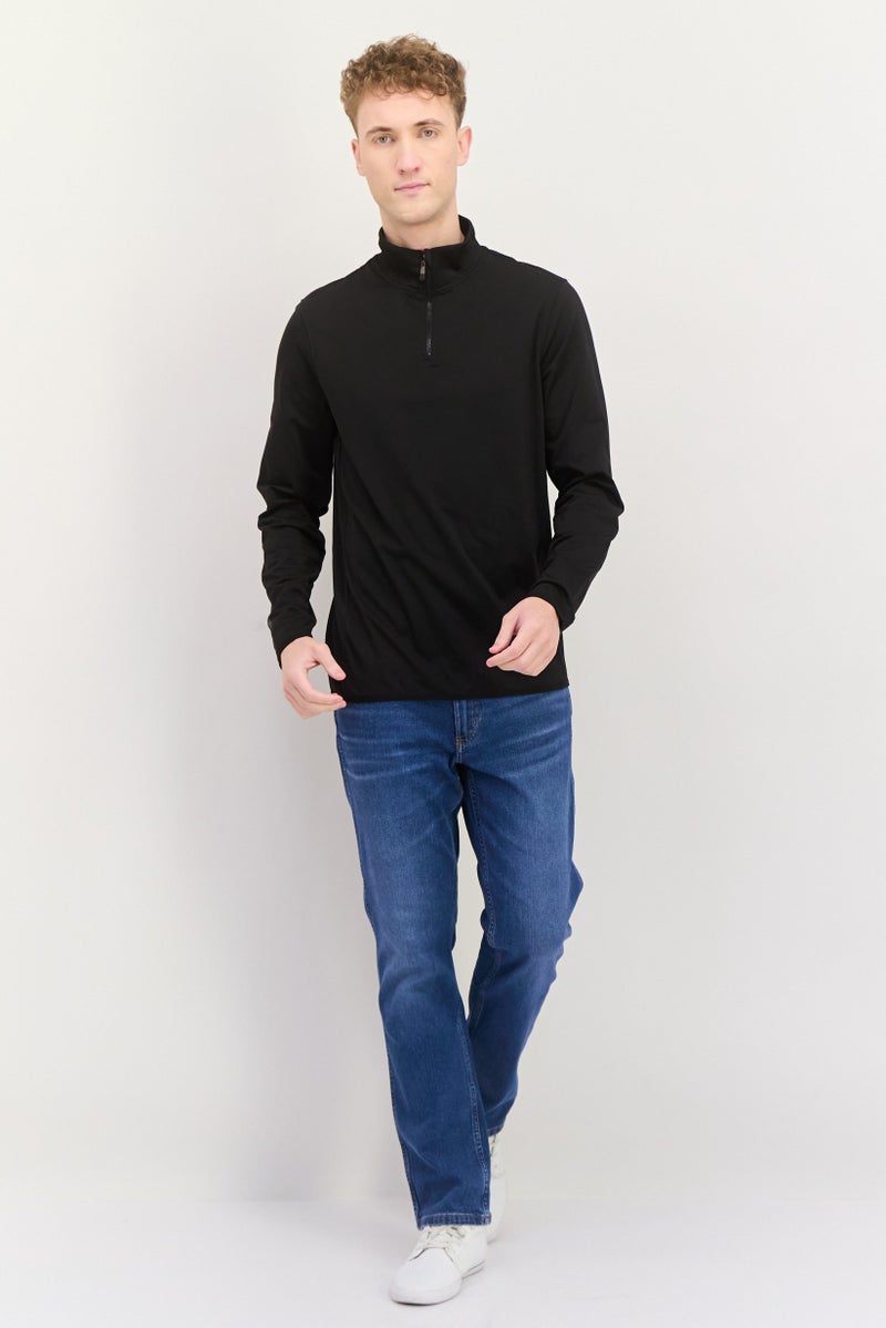 Lyle & Scott Men Mock Neck Long Sleeves Plain Sweatshirt, Black - Image 4