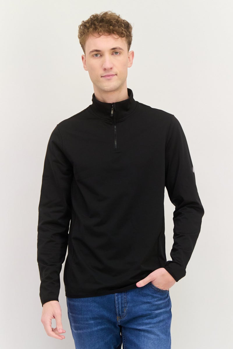 Lyle & Scott Men Mock Neck Long Sleeves Plain Sweatshirt, Black - Image 1