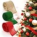 RAINFLOW Christmas Burlap Ribbon for Gift Wrapping 3 Rolls Natural Burlap Fabric Thick Jute Wired Ribbon for Crafts Flower Bouquet Gift Wrapping Christmas Tree Decorations Wide 2 inch 9 Yard - Image 2