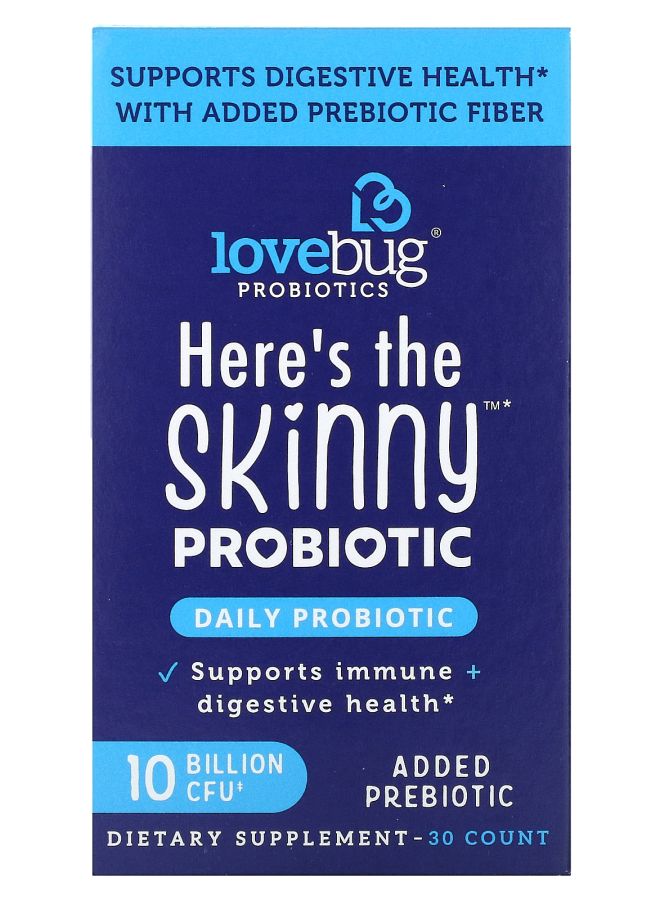 LoveBug Probiotics Here's The Skinny Probiotic 10 Billion CFU 30 Count