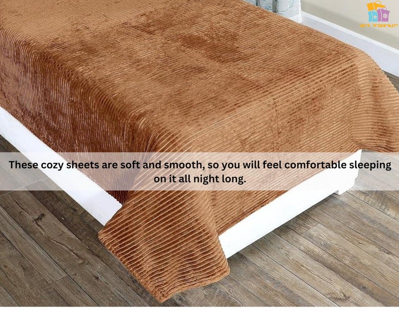 RD TREND 190 GSM Flannel Warm Bedsheets for Winter Single Bed(60x90 Inches) with 1 Pillow Cover Size (18x28 Inches) Color- Mustard - Image 5