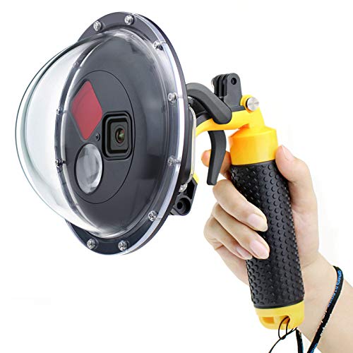 GEPULY Dome Port for GoPro Hero 8 Black, Dome Port Lens with Waterproof Housing Case, Trigger, Floating Hand Grip, Built-in Switchable Red Filter and 10x Macro Filter - Image 1
