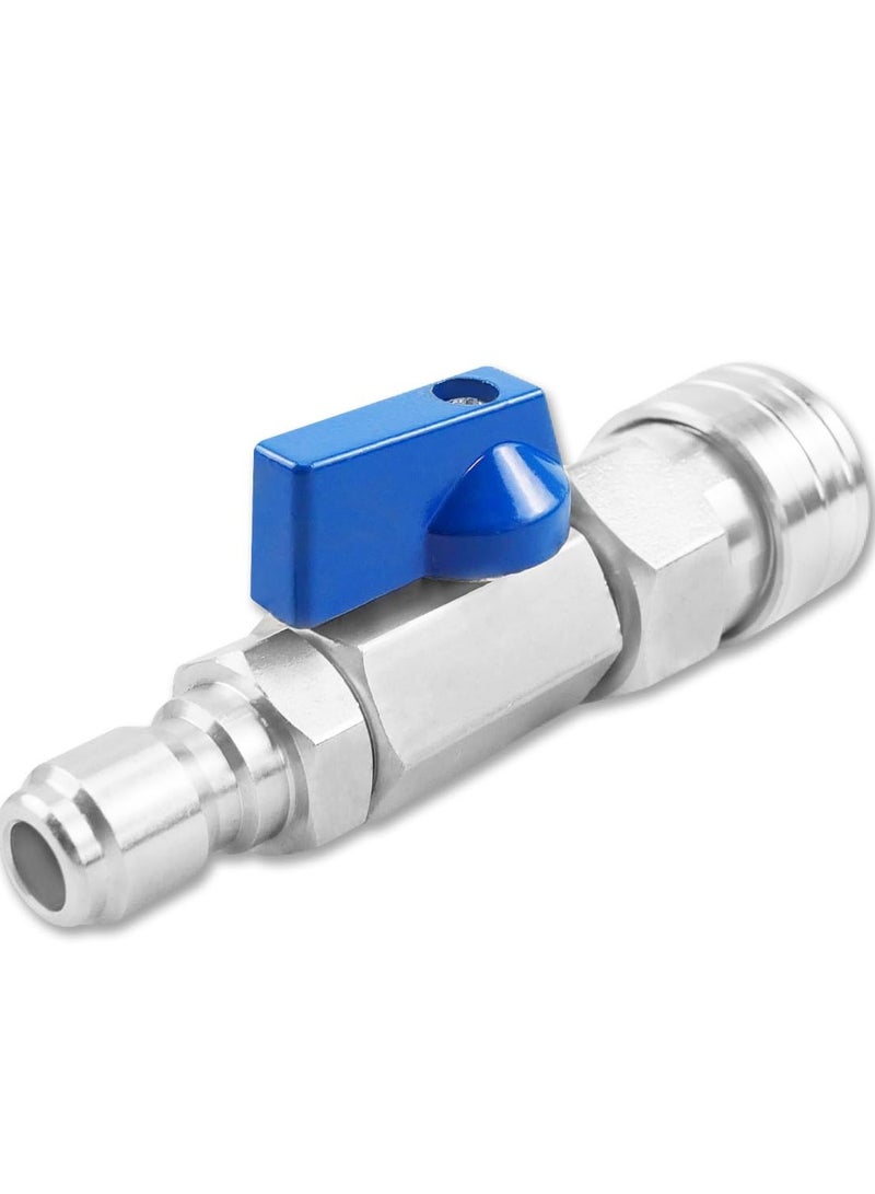 Heavy Duty High Pressure Washer Ball Valve Kit 3/8 NPT Quick Connector 4500 PSI for Power Washer Hose Control Water Flow Switch with Raw Material Belt - Image 1