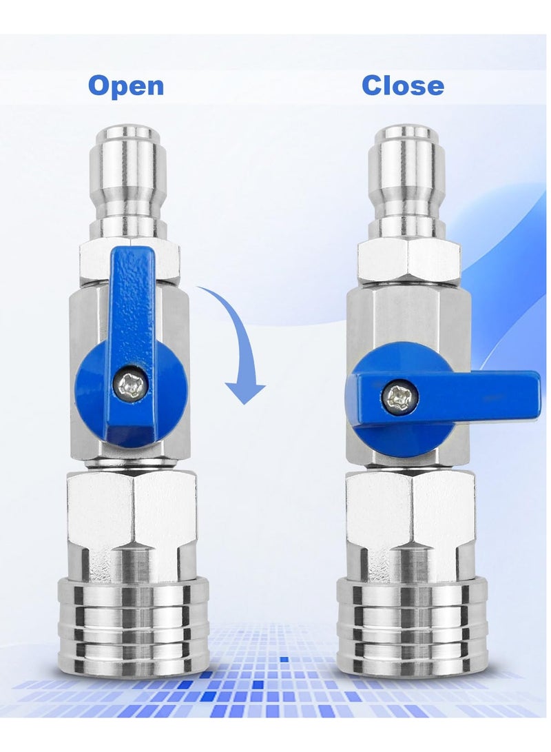 Heavy Duty High Pressure Washer Ball Valve Kit 3/8 NPT Quick Connector 4500 PSI for Power Washer Hose Control Water Flow Switch with Raw Material Belt - Image 4