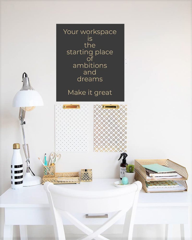 BLU MONACO Gold Desk Organizer Set for Women – 6-Piece Interlocking Office Supplies Set, Pen Cup, 3 Accessory Trays & 2 Letter Trays, Gold Paper Tray Holder - Image 2