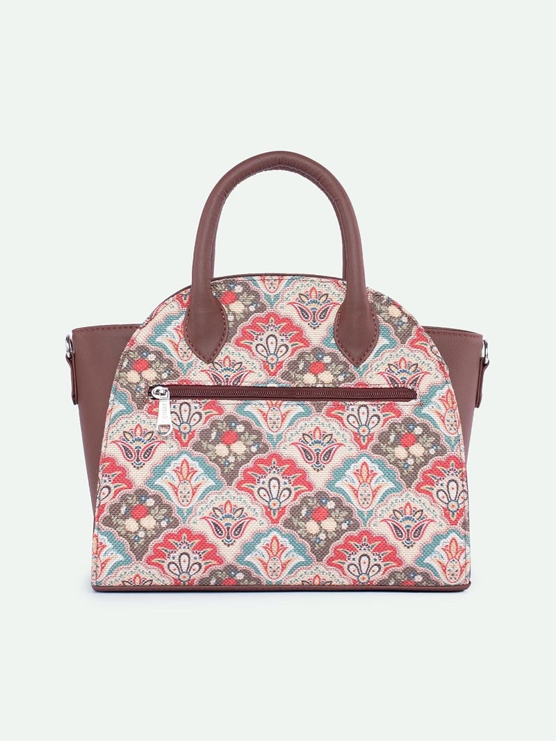 ZOUK Women's Konkona City Satchel Bag - | Jute | Vegan Leather Handcrafted With Detachable Sling Strap - Image 5
