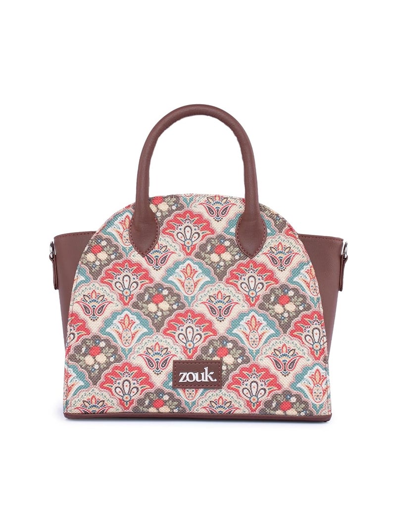 ZOUK Women's Konkona City Satchel Bag - | Jute | Vegan Leather Handcrafted With Detachable Sling Strap - Image 1