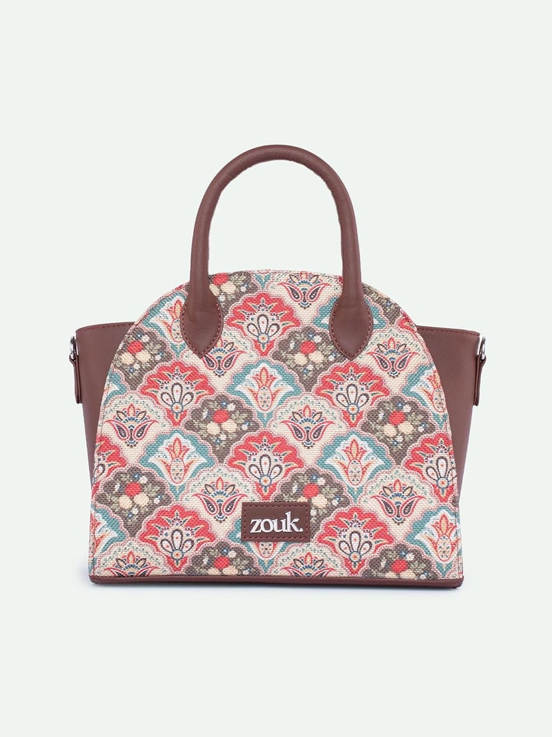 ZOUK Women's Konkona City Satchel Bag - | Jute | Vegan Leather Handcrafted With Detachable Sling Strap - Image 3