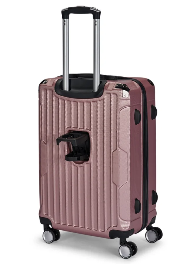 LIMRA Travel Bags 20-Inch Lightweight ABS Carry-On Luggage – 360° Spinner Wheels – Hard Shell Suitcase with Telescopic Handle Rosegold