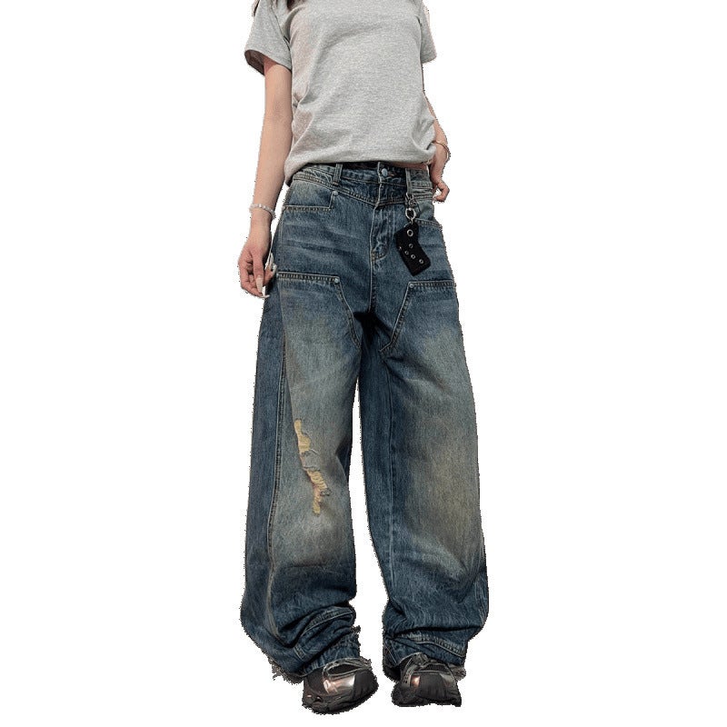 Unisex Classic Denim Jeans Loose Fit Daily Outdoor Wear - Image 5
