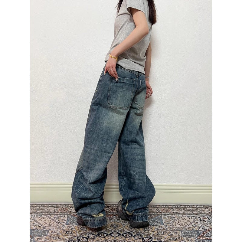 Unisex Classic Denim Jeans Loose Fit Daily Outdoor Wear - Image 4