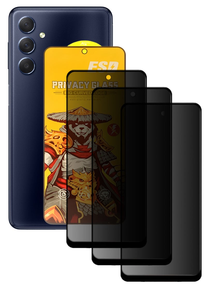 ESD 3 Pieces Tempered Dustproof Privacy Glass Screen Protector Compatible For Samsung Galaxy M54 5G - Image 1