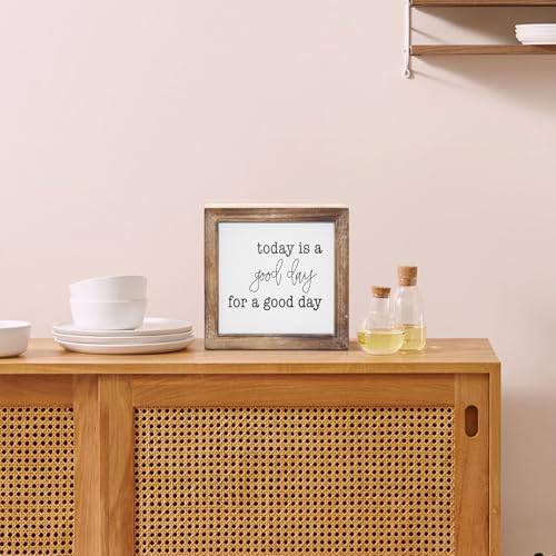 MACVAD Today is A Good Day for A Good Day Inspirational Wood Box Sign for Home Decor,Freestanding Mini Wood Block Sign for Desk,Shelf or Wall Display 6" x 6" x 1.57" - Image 5