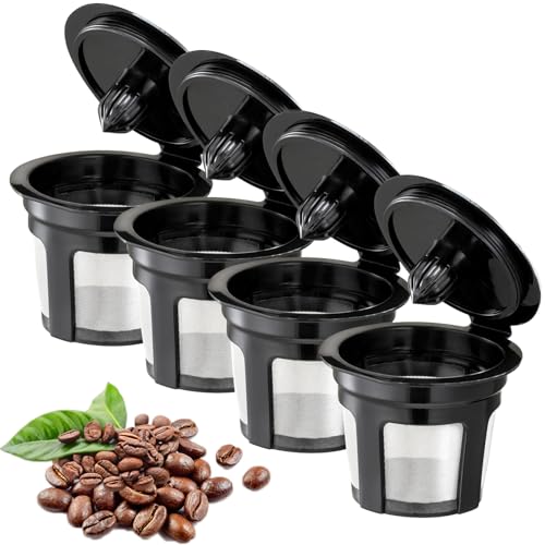 InwodiTeki Reusable K Cups, Universal Fit Reusable Coffee Filters with Food Grade Stainless Steel Mesh Eco-Friendly Coffee Pods, for 1.0 and 2.0 Brewers (4) - Image 1