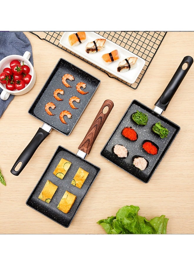 Super ZYouth Tamagoyaki Nonstick Frying Pan with Spatula, Healthy Granite Egg Pan for Breakfast Omelette Pan, Anti-scalding wooden handle Kitchenware, Suitable for Gas and Induction Cooktops, 7.1x5.9 Inches  - Image 2
