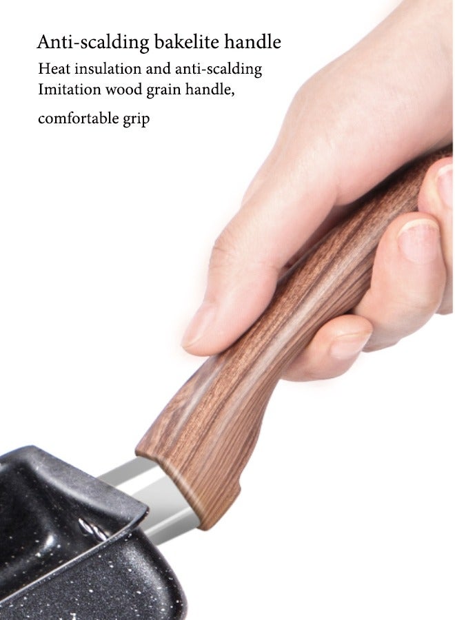Super ZYouth Tamagoyaki Nonstick Frying Pan with Spatula, Healthy Granite Egg Pan for Breakfast Omelette Pan, Anti-scalding wooden handle Kitchenware, Suitable for Gas and Induction Cooktops, 7.1x5.9 Inches  - Image 4