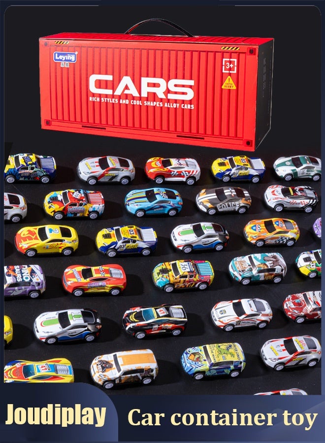 Joudiplay 48 Pcs Pull Back Toy Cars with Storage Box, Alloy Mini Race Push and Pull Back Cars Vehicles Toys for Kids, Party Favors Toy Cars Suitable Kids Gifts For Kids 3+ Years  - Image 5