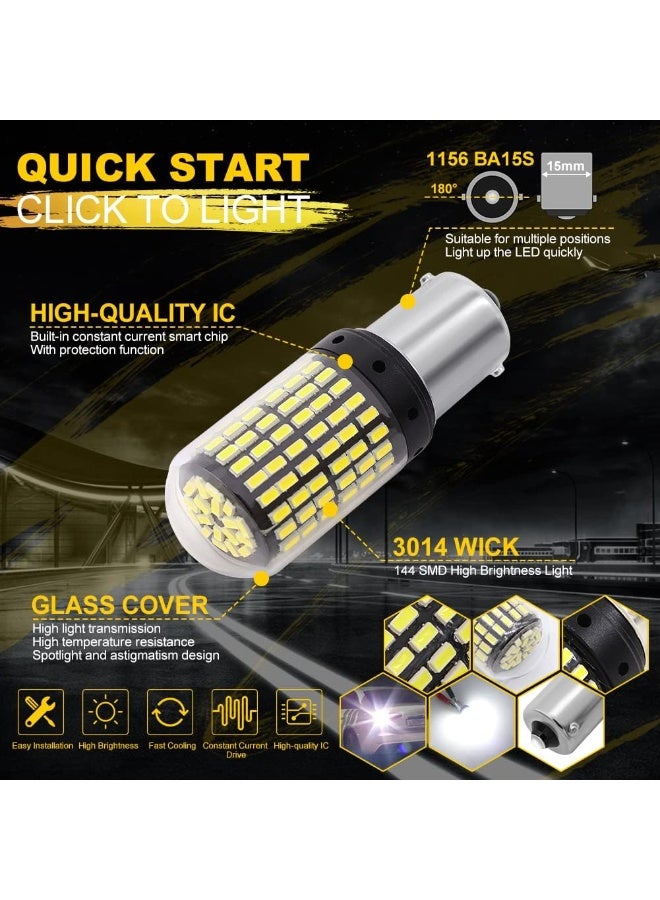 pair of LED Bulb 6000K 1156 White Super Bright for Turn Signal Reverse Brake Stop Light Size : Size: Single heel, one bowl - Image 5
