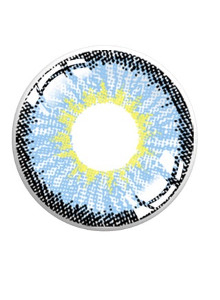 Yearly Ice Blue Snow Green 3 Tone Colored Unisex Cosmetic Contact Lenses, Enlargement Collection With Case - view 2