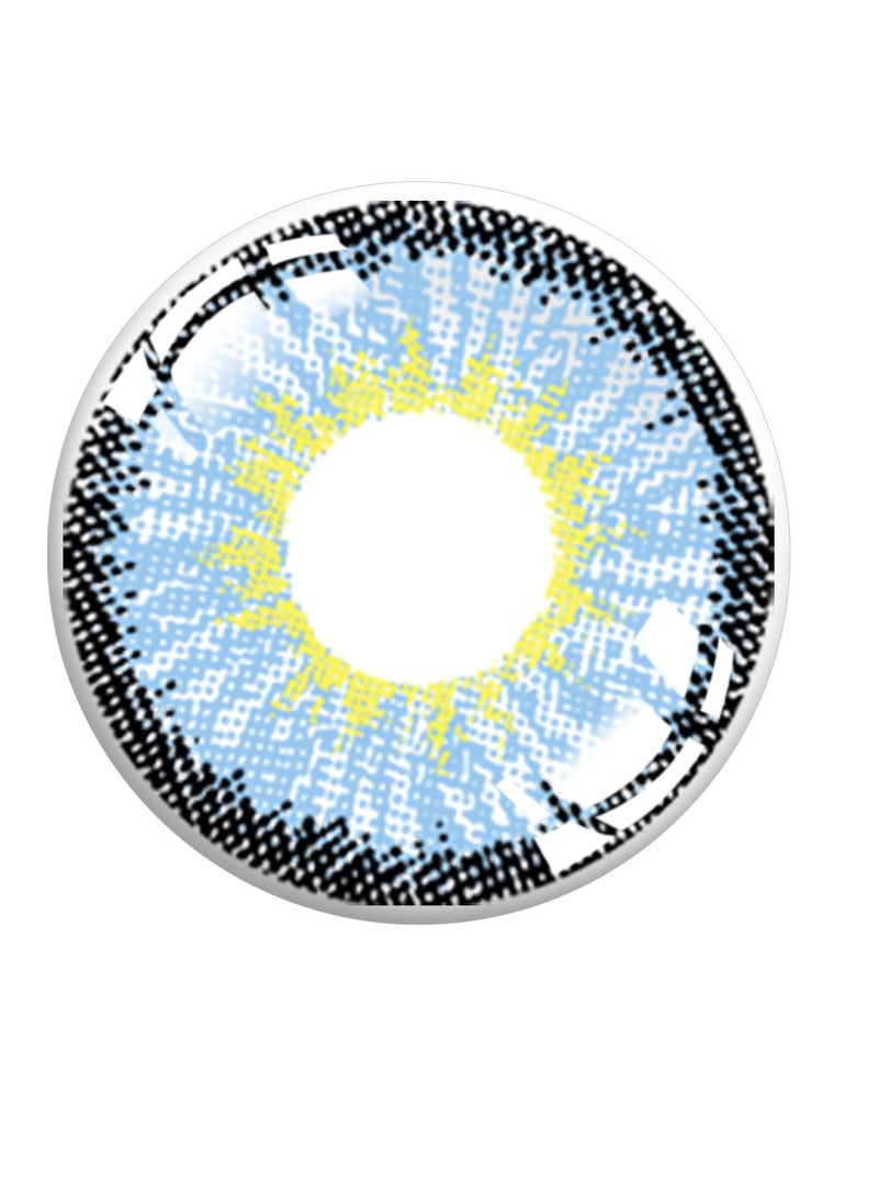 عين كي اس اس عدسات لاصقة تجميلية سنوية للجنسين بثلاثة ألوان، مجموعة تكبير مع حافظة، أزرق ثلجي أخضر ثلجي - Image 2